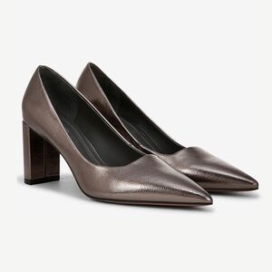 Franco Sarto Giovanna Pump- Pewter Metallic Faux Leather- Size 8.5M